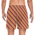 thumbnail image 2 of FORMRS Mens Swim Trunks Mesh Liner Quick Dry Casual Beach Board Shorts with Pockets, Sizes S-2XL, Red Stripes Pattern, 2 of 9