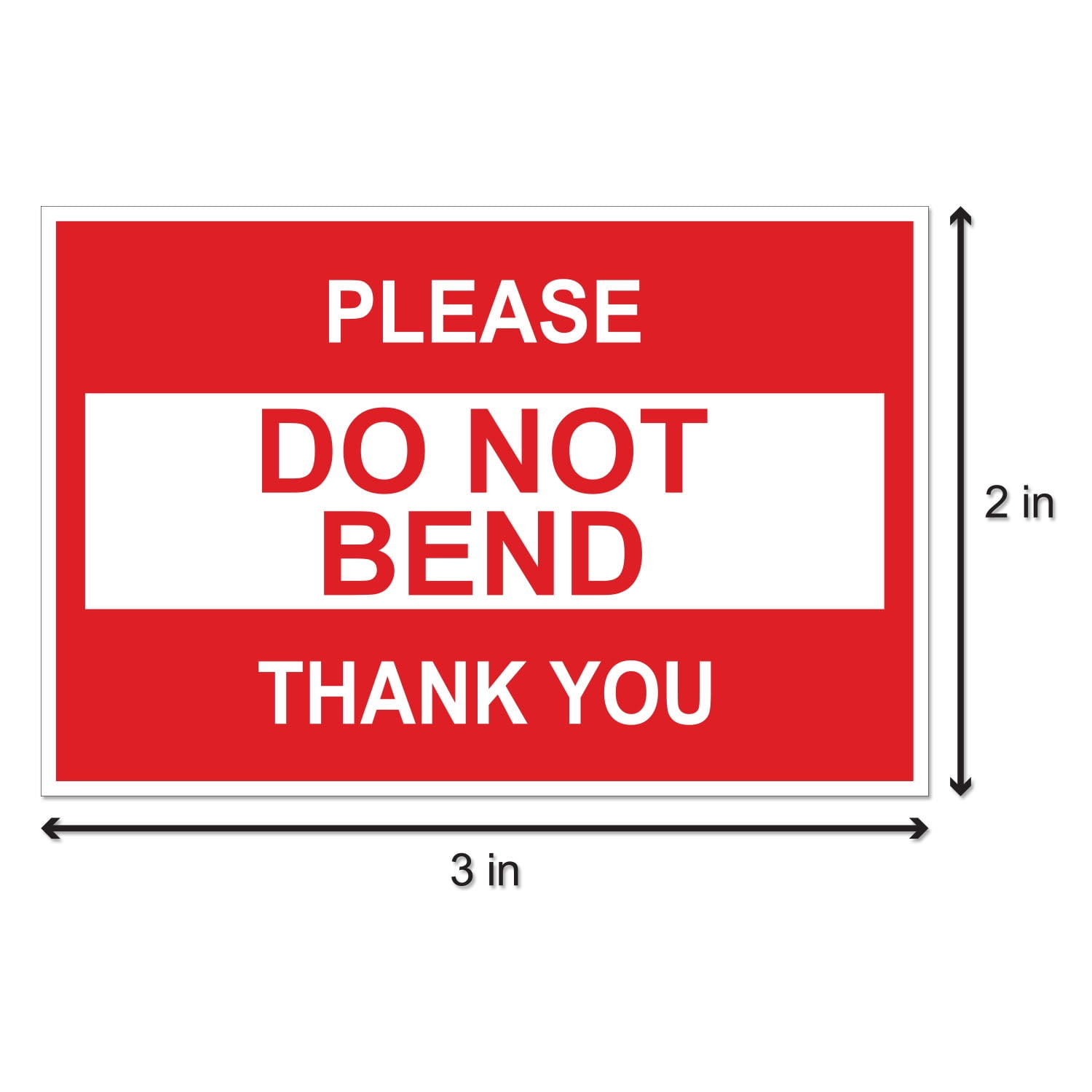 50 Do Not Bend Handle With Care 1x3" Stickers Packaging Box Mailing Labels 