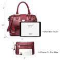 thumbnail image 3 of Dasein Women Barrel Handbags Purses Fashion Satchel Bags Top Handle Shoulder Bags Vegan Leather Work Bag, 3 of 6