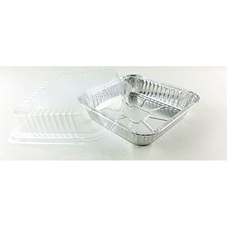 Durable Packaging 9 Square Foil Cake Pan and Lid - 25/Pack