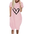 thumbnail image 2 of Robe d'Été pour Femmes 2024 Mode Grande Taille Décontractée Ample Imprimée Robe Manches Courtes Col en V Robe 50 % de Réduction!, 2 of 5