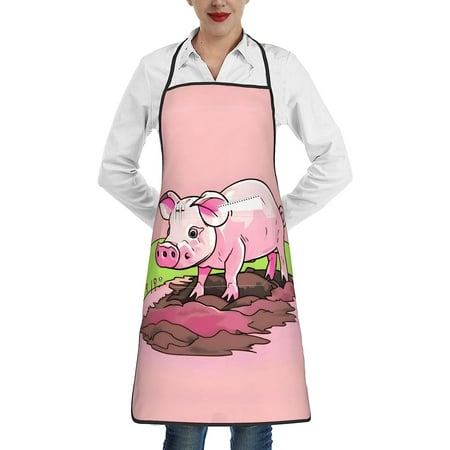 

Pink Piglet Stain Resistant Apron Unisex Apron 1 Pocket In The Middle Suitable For Kitchen Cooking Waitress Chef Grill Apron.