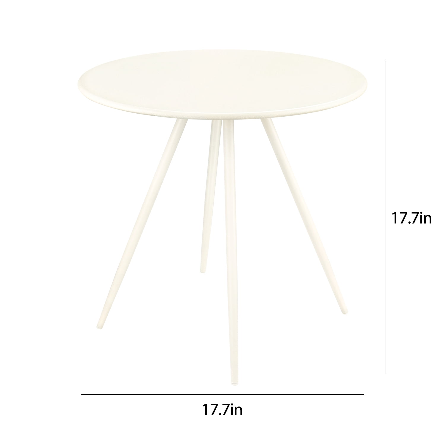 CERBIOR Round Side Table, End Table for Indoor & Outdoor Use, Small Side Tables for Small Spaces All Beige