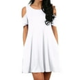 thumbnail image 4 of Leutsin Robe Maxi Décontractée pour Femmes à Col Rond avec Poches, Sans Manches, au-Dessus du Genou, Grande Taille, 4 of 8