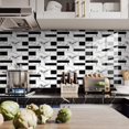 thumbnail image 3 of （Black White,24pcs），Kitchen and Bathroom Stickers，Decorative Adhesive Wall Sticker for Cement Tiles，Adhesive for Wall Tiles for Bathroom or Kitchen Sticker, 3 of 5
