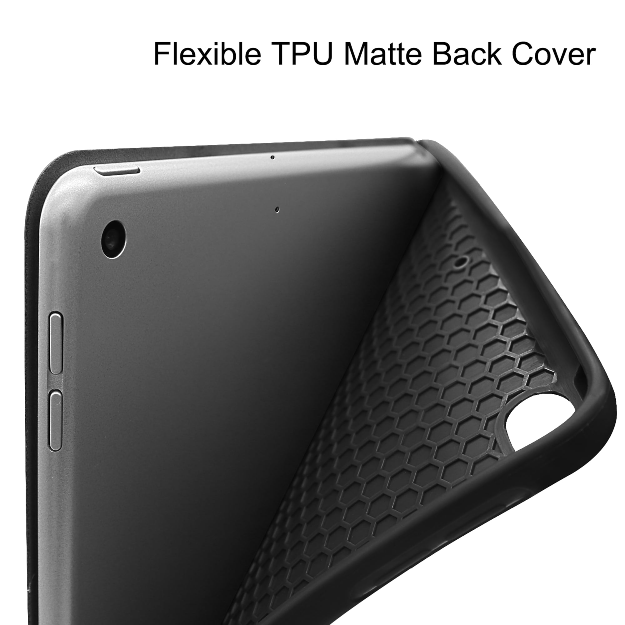 Dteck iPad 10.2 Case with Pencil Holder, iPad 7th Gen Case, Slim Fit PU Leather Trifold Smart Case Auto Wake Sleep, Flexible TPU Matte Back Cover For Apple iPad 7th Generation 10.2'' 2019, Dark Blue