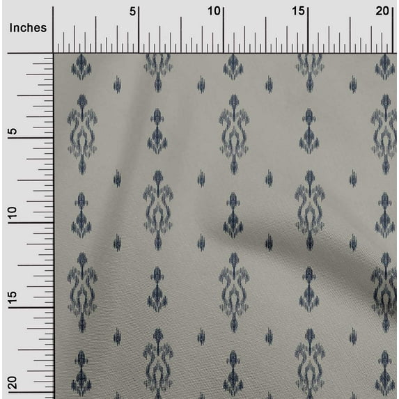 oneOone Organic Cotton Voile Fabric Arrow & Paisley Ikat Decor Fabric Printed BTY 42 Inch Wide