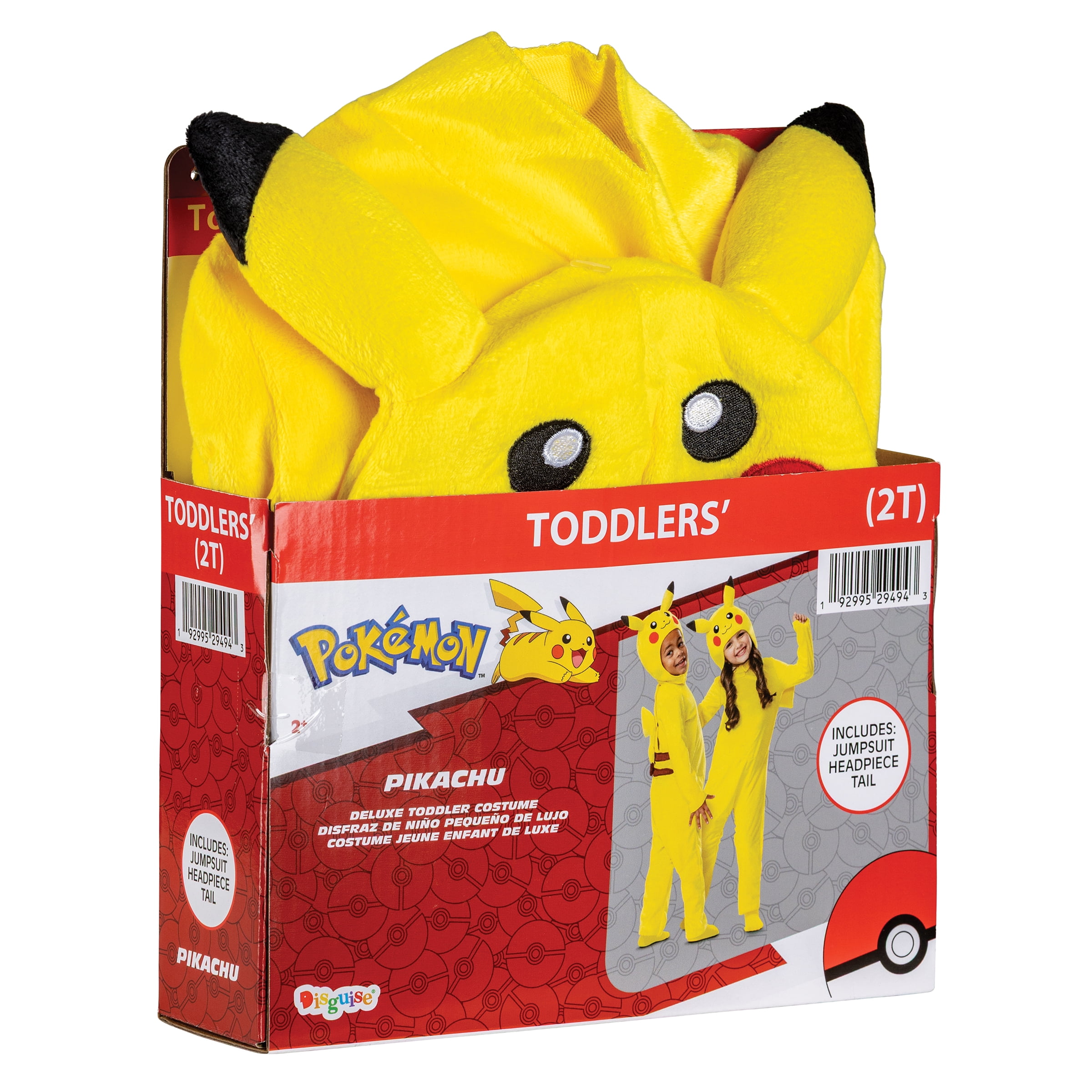 Pokemon Pikachu Halloween Costume for Children, Toddlers Size 2T, by Disguise