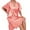 Pink, variant on Women's Short Sleeve V Neck Sleepshirts Solid Silk Loose Homewear Sleepdress Plus Size Sleepwear Nightgowns Soft Sleepwear Pajama Dress