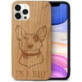 thumbnail image 1 of Case Yard Wooden Case Outside Soft TPU Silicone, Slim Fit Shockproof Wood Protective Phone Cover for Girls Boys Men and Women, Supports Wireless Charging I am a Bully Design case for iPhone-12-Pro-Max, 1 of 7