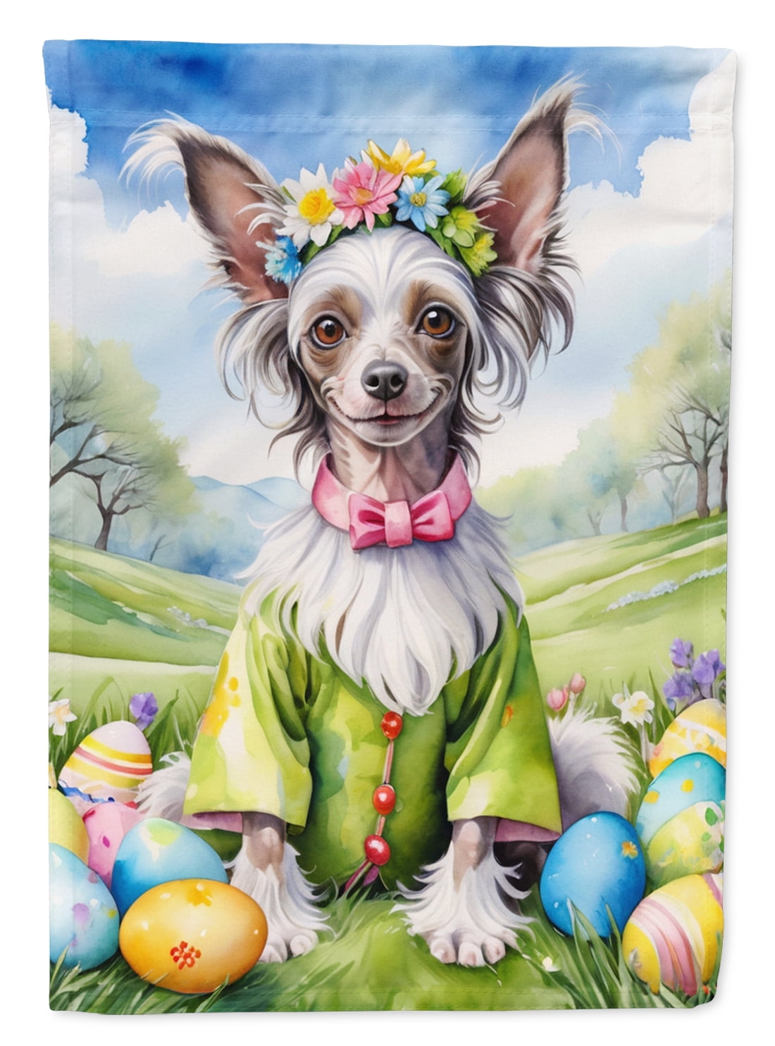 Dalmatian Easter Egg Hunt Garden Flag