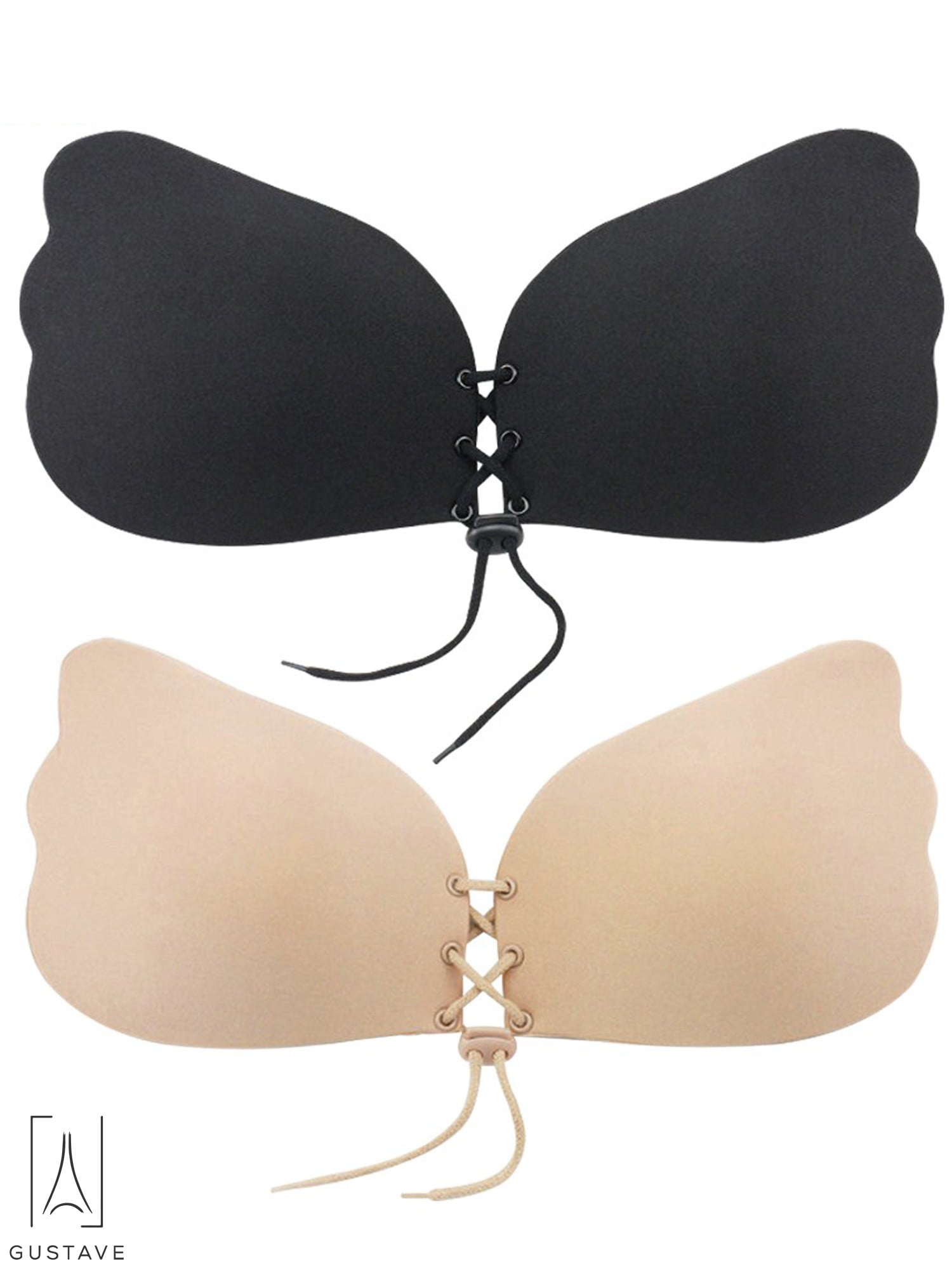 GustaveDesign Women's Strapless Invisible Bra Push Up Self
