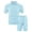 Light Blue, variant on Mens 2pc Outfit Set Button Down Crewneck T Shirt Top and Shorts Pants Set 2 Piece Summer Suits Adults, Khaki Size: M