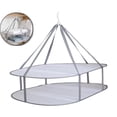 thumbnail image 1 of 2-Tier Folding Mesh Clothes Drying Rack, Hanging Sweater Dryer for Laundry, Large Foldable Flat Dry Hanger, Portable Mesh Clothes Drying Net for Delicate Garments, 1 of 6