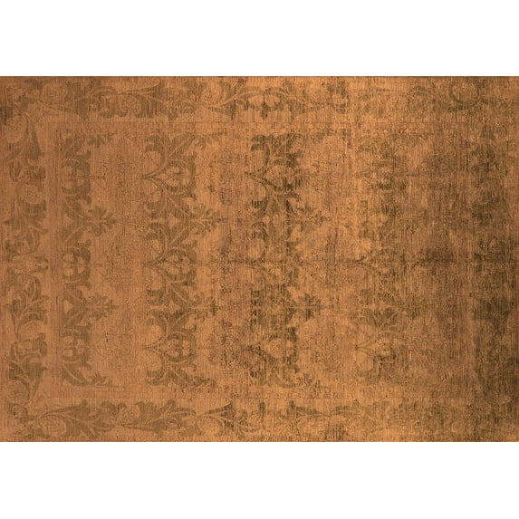 Ahgly Company Indoor Rectangle Oriental Orange Industrial Area Rugs, 2' x 3'