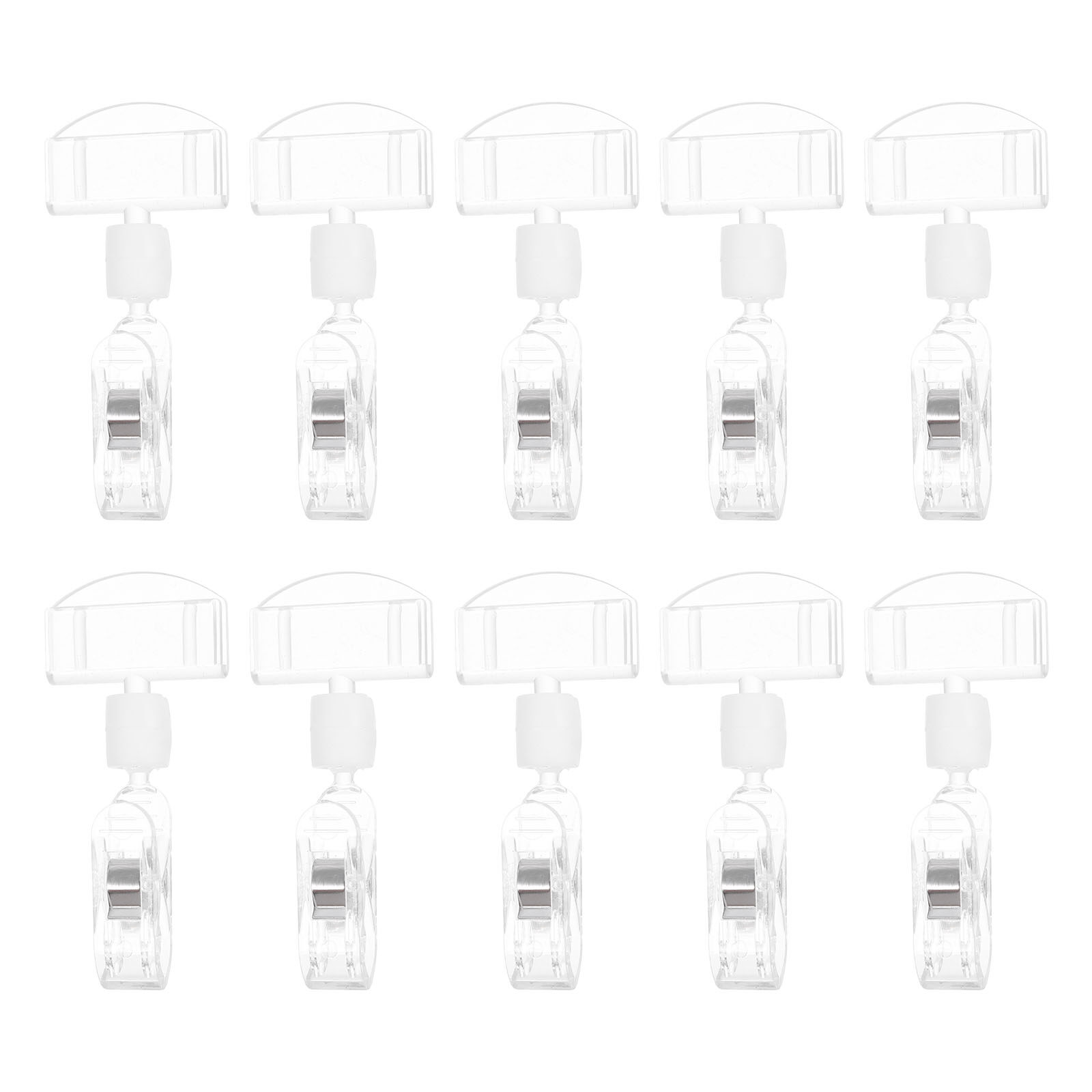 NUOLUX 10pcs Plastic Price Tag Clips Mall Advertising Label Racks