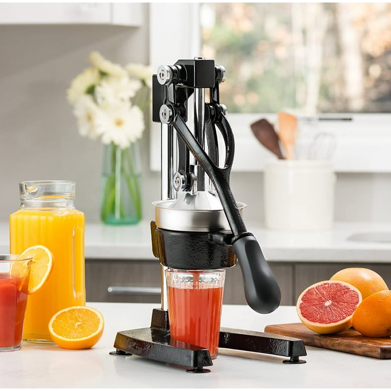 Large Citrus Juicer Commercial Grade Press Orange Grapefruit and Lemon Press Juicing Extracts Maximum Juice Heavy Duty Cast Iron Base and Handle Non Skid Suction Foot Base Walmart