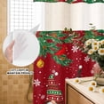 thumbnail image 2 of No Hook Shower Curtain with Built-in Rings - Red Gnomes Christmas Washable Waterproof Fabric Bathroom Curtains for Hotel,Rentals, Stall 36 X 72 Inch , Winter Cardinal Snowflake Pine Tree, 2 of 9