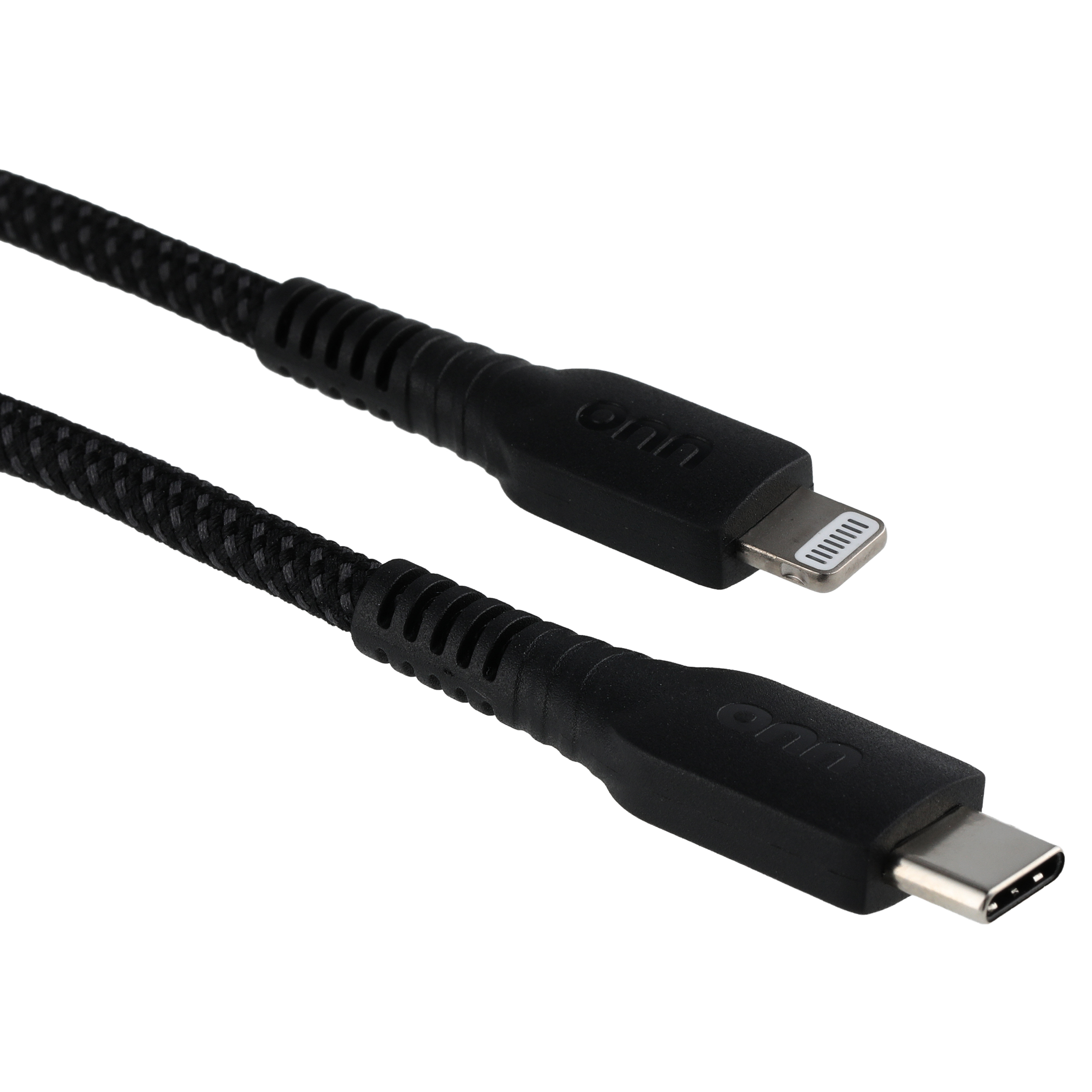 onn 3-Foot Braided Lightning to USB-C Cable, Black photo 8