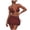 Red, variant on GEWSEY Women's 3 Piece Halter Bikini Set Tie Dye Knot Side Swimsuit with Ruffle Beach Skirt (Black, L)