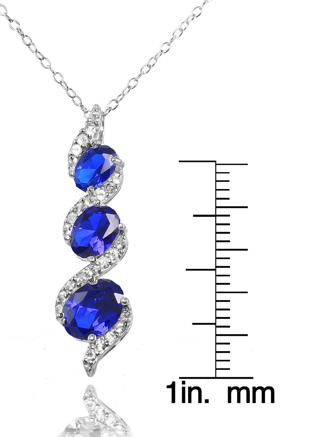 3 stone 2024 sapphire necklace
