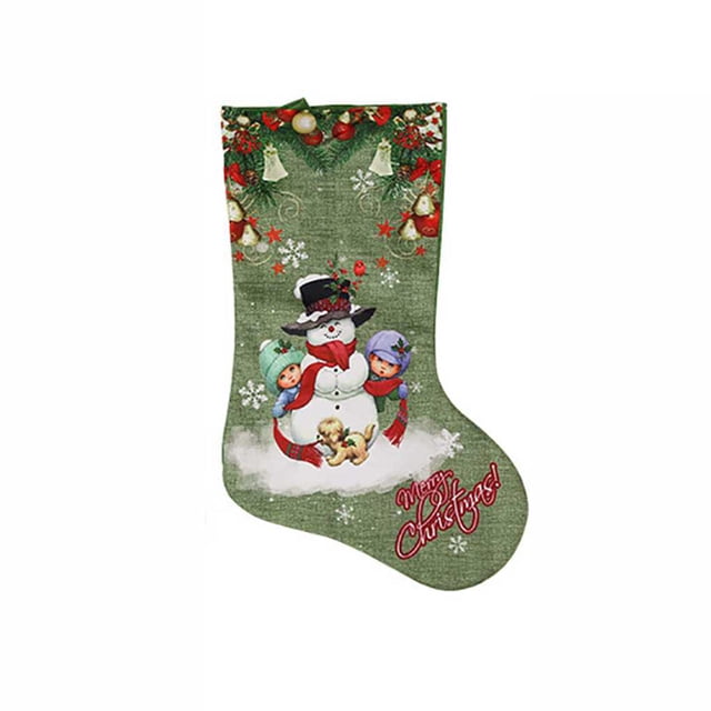 Impresión 3D Muñeco de nieve Papá Noel Elk Feliz Navidad Colgante Adorno Medias Regalo de Navidad Calcetines Bolsa de dulces Eigraketly JR0746-02