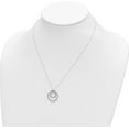 thumbnail image 3 of 14k White Gold Diamond Fascination Double Circle Necklace - 18" Chain, 3 of 7