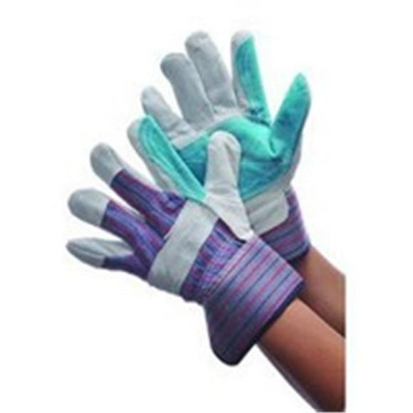 Major Gloves & Sécurité 30-3110A Gants de Travail en Cuir Vert Double Paume Premium - Lot de 6