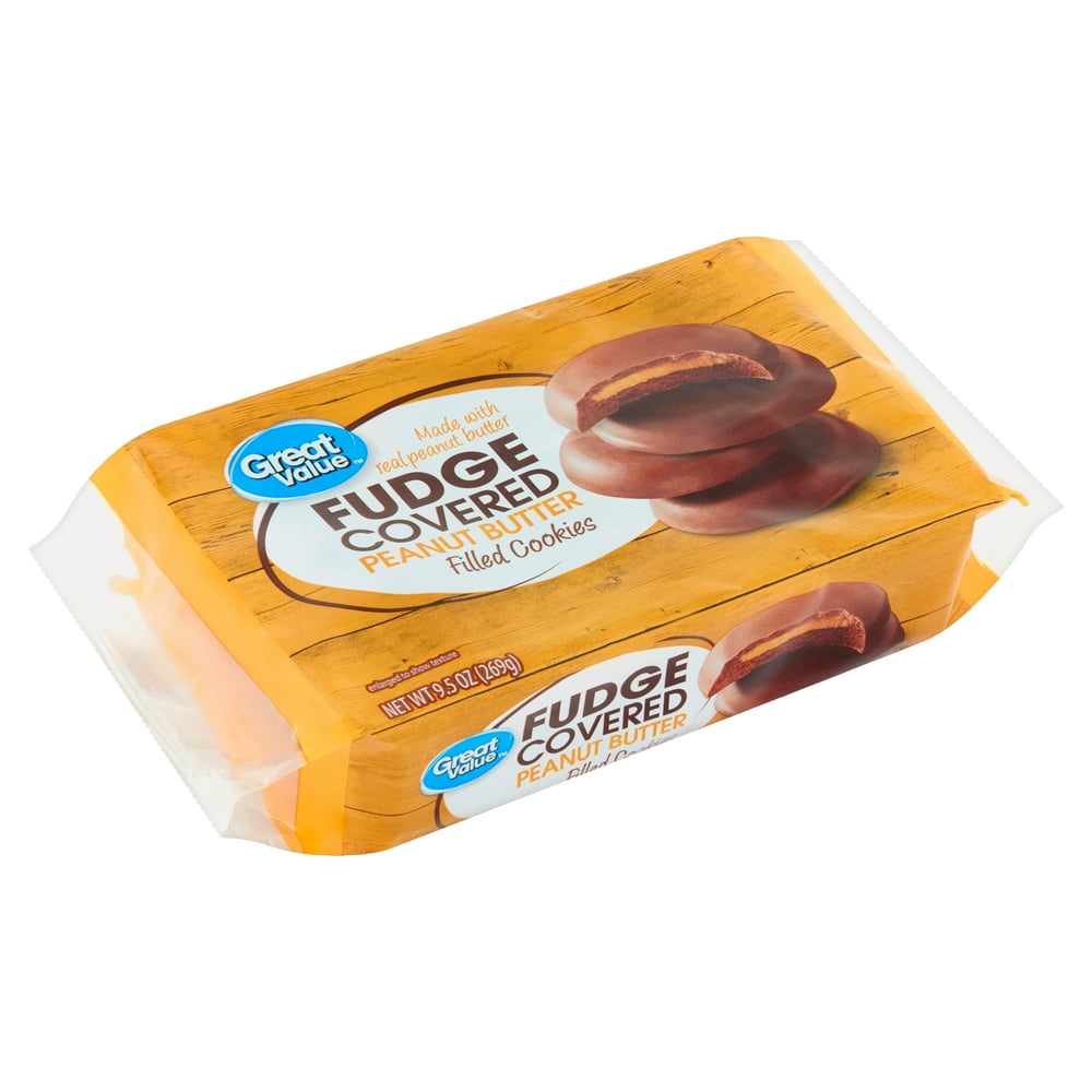 Great Value FudgeCovered Peanut ButterFilled Cookies, 9.5 oz