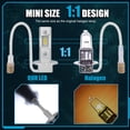 thumbnail image 5 of H3 LED Headlight Bulbs 1:1 Mini Size 6500K White EMC Fanless H3LL LED Fog Lights Plug and Play 2pcs, 5 of 7