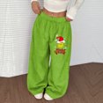 thumbnail image 2 of Women's Casual Christmas Print Elastic Waist Loose Fit With Plush Wide Leg Pants, 2 of 2
