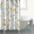 thumbnail image 5 of Floral Shower Curtain Watercolor Botanical Bathroom Decor Rustic Flower Design Fabric Bath Curtain for Tub Country Style Home Accessories with Hooks，72x72in, 5 of 5