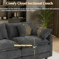 thumbnail image 6 of Wiilayok 145" U Shaped Sectional Sofa,Chenille Cloud Modular Sectional Sofa Couch Set with Double Chaise,Central Console,Cup Holder for Living Room,Black, 6 of 12
