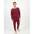 thumbnail image 1 of Leveret Mens Two Piece Cotton Pajamas Red & Black Stripes S, 1 of 10