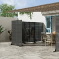 thumbnail image 4 of MAYEERTY 2-Piece 72×47" Outdoor Black Metal Privacy Panel Screen for Backyard & Garden, Louvered Pattern, 4 of 8