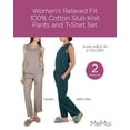 thumbnail image 2 of MeMoi Women's Relaxed Fit 100% Cotton Slub Knit Pants and T-Shirt Set - Womens - Female, L, Taupe, 2 of 7