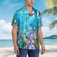 thumbnail image 3 of Kll Men'S Hawaiian Shirt Short Sleeve Button Down Beach Shirts-Corals And Tropical Fish, 3 of 7