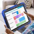 thumbnail image 4 of Case for Lenovo Tab M10 3rd Gen 10.1 inch 2022 with Screen Protector, 360 Degree Rotating Kickstand Hand Strap Heavy Duty Shockproof Cover with Shoulder Strap, Blue, 4 of 7