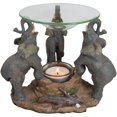 thumbnail image 1 of Ebros Trio African Savanna Elephants Trumpeting Oil Warmer Statue Wax Tart Burner Aroma Scent Diffuser Resin Safari Themed Decorative Figurine, 1 of 5