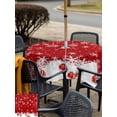 thumbnail image 4 of Outdoor Tablecloth with Umbrella Hole and Zipper, Red Balls Christmas Square Table Cloth 60x60 Inch Waterproof Tablecloth, Christmas Ball Snowflake Xmas Picnic Table Cover for Patio Camping, 4 of 7