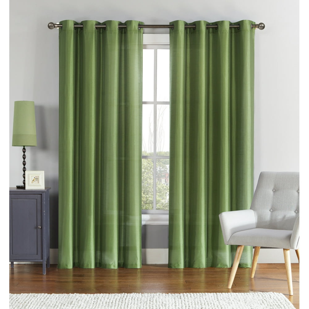 VCNY Home Ultra Luxurious Faux Silk Grommet Curtain Panels Sage