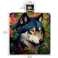 thumbnail image 2 of Wolf Canvas Picnic Blanket Waterproof Foldable Outdoor Mat for Beach Camping, Portable, and Washable - Large Size, Family and Friends Gatherings, 2 of 6