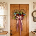 thumbnail image 5 of Patriotic Wreath Red White Heart Shaped Door Wreath with Ribbon Roses for Independence Day Memorial Day Wall Decor Home Porch, 5 of 8