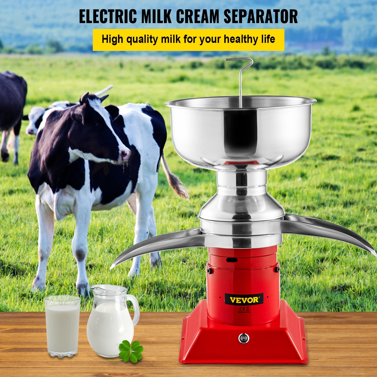 VEVOR Milk Cream Separator Machine, 100L/h Output, 304 Stainless Steel, 5L Capacity, 10500RPM, Red - Walmart.com VEVOR Milk Cream Separator Machine, 100L/h Output, 304 Stainless Steel, 5L Capacity, 10500RPM, Red - Walmart.com