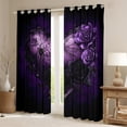 thumbnail image 2 of Homewish Gothic Purple Rose Blackout Curtains Set of 2 (52x84 Each) For Teens Adults,Flowers Love Heart Window Curtains,Black Spider Web Curtains and Drapes,Exotic Style Bedroom Decor, 2 of 6