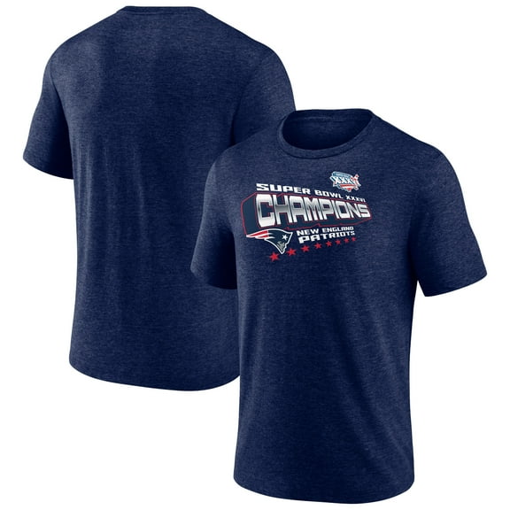 Men's Navy New England Patriots Hometown Old-Fashioned Super Bowl XXXVI Champions Tri-Blend T-Shirt