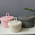 thumbnail image 2 of Decorative Baskets Storage Desktop Face Tonic With Cover Weave Cotton Household For Shelves And Coffee Table Box, 2 of 5