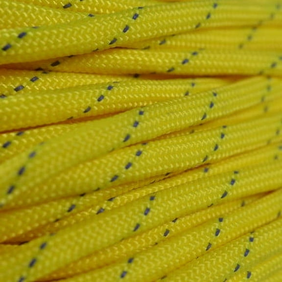 BoredParacord Brand 550 lb Reflective Tracer Yellow Paracord (100 feet)