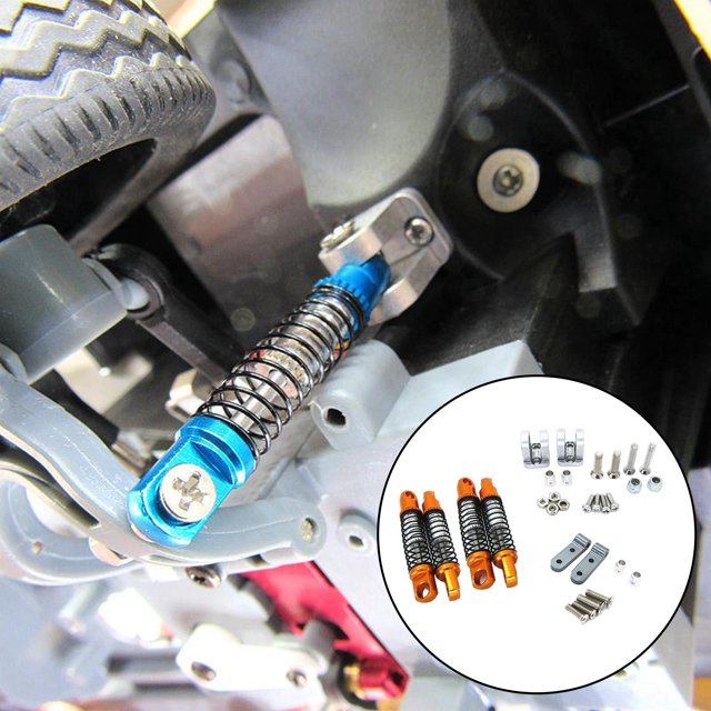 Conjunto de 4:10 Scale RC Coche Afirmación que trasero con de fijación para per per per RC Piezas de automóviles Accesorio de reemplazo naranja Yotijar amortiguador de coche rc