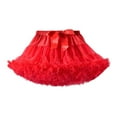 thumbnail image 2 of Girls' Mesh Mini Skirt Cute Bow Elastic Waist Cake Layered Princess Tulles Birthday Dance Skirts A Line Skirts for Girls Red 0-2Y, 2 of 5